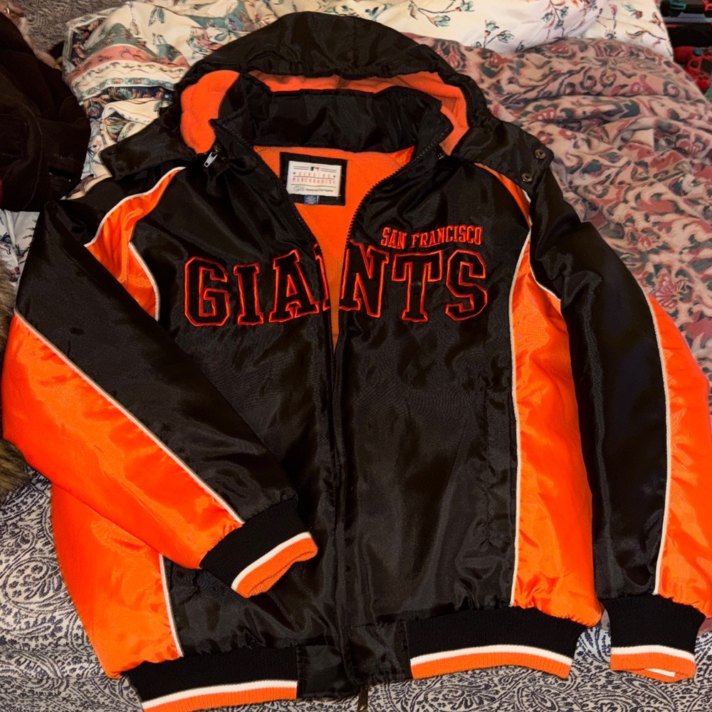 San Francisco Giants Black and Orange puffer jacket